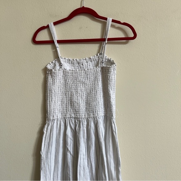 Abercrombie & Fitch Striped Jumpsuit Romper Large Wide Legs Linen Blend - Picture 5 of 6